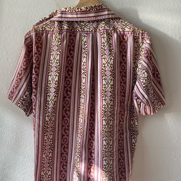 Favorite Vintage Marlboro Button Down Shirt - Short Sleeve Pink Pattern - Picture 4 of 5